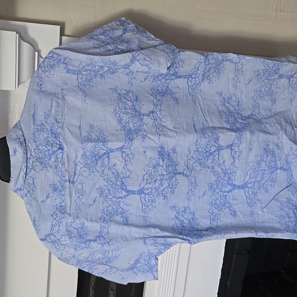 Margaritaville Island Reserve Blue Patterned Men's Shirt - Picture 12 of 12